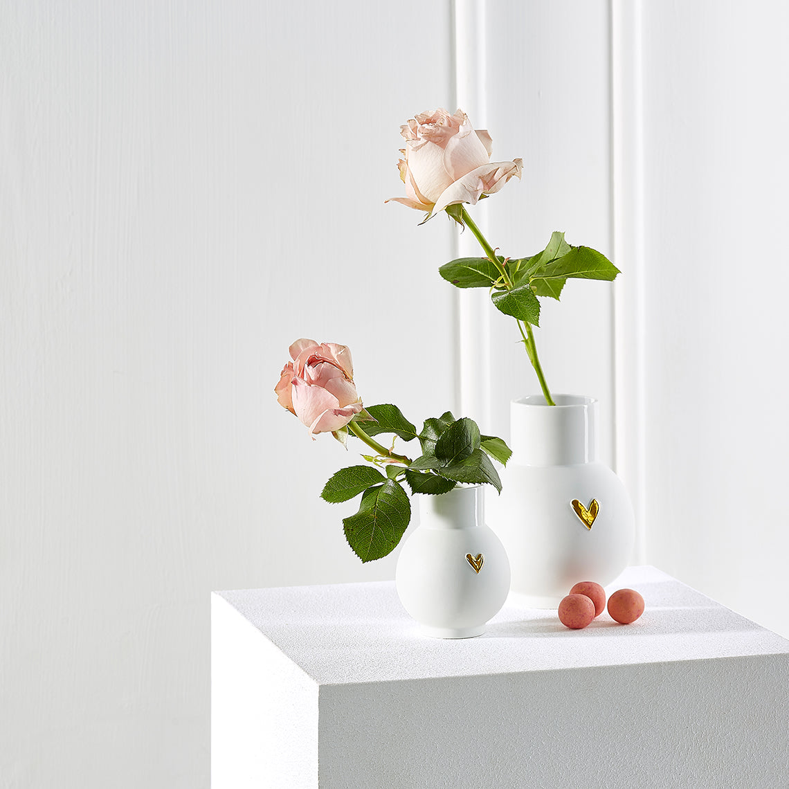 Vaso RADER Ballvase Love - 9cm - Coração Dourado