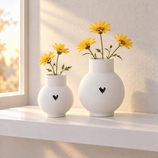 Vaso RADER Ballvase Love - 9cm - Coração Prateado