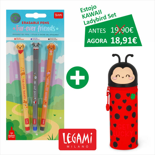 Fur-ever Friends + Estojo LEGAMI Kawaii - Ladybird SET