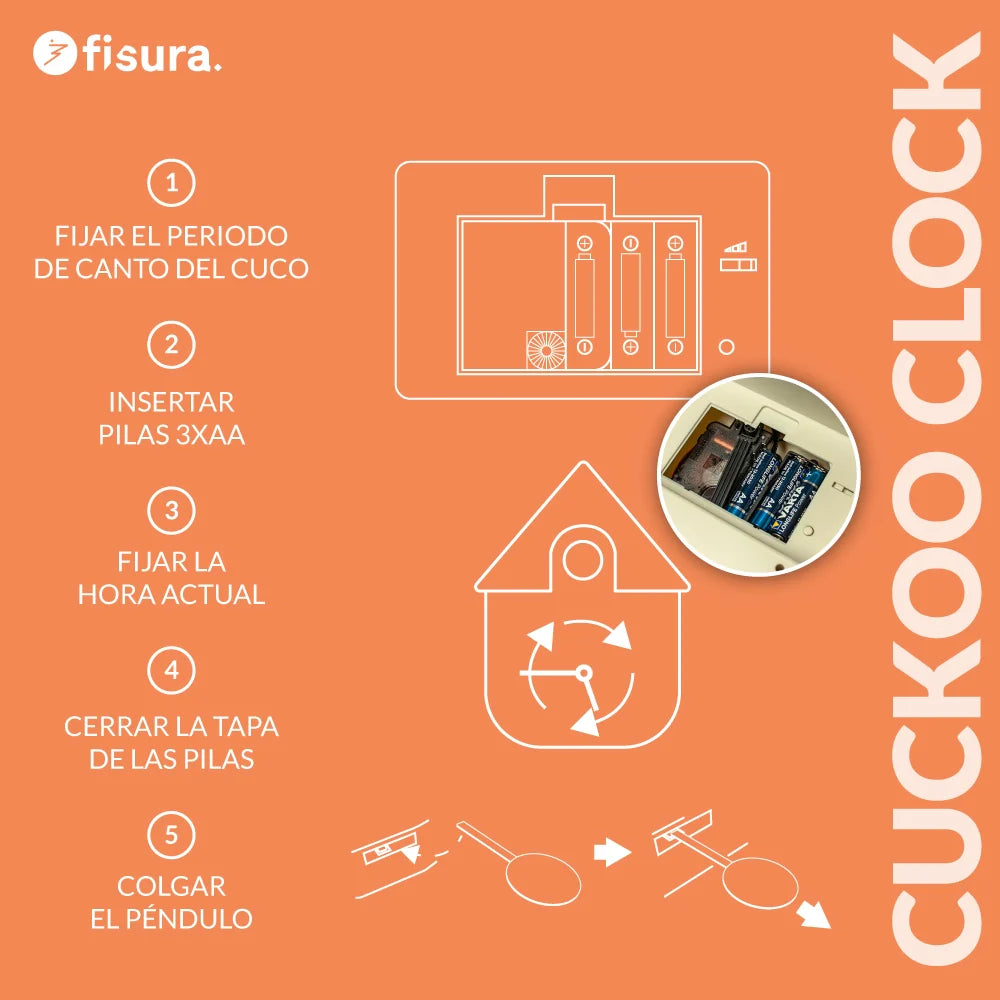 Relógio de parede FISURA Cukoo Clock - Beje