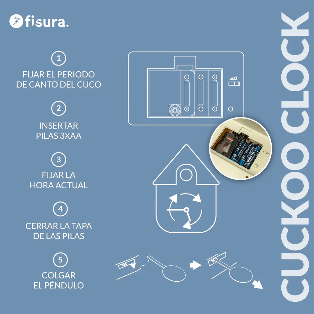 Relógio de parede FISURA Cukoo Clock - Clouds