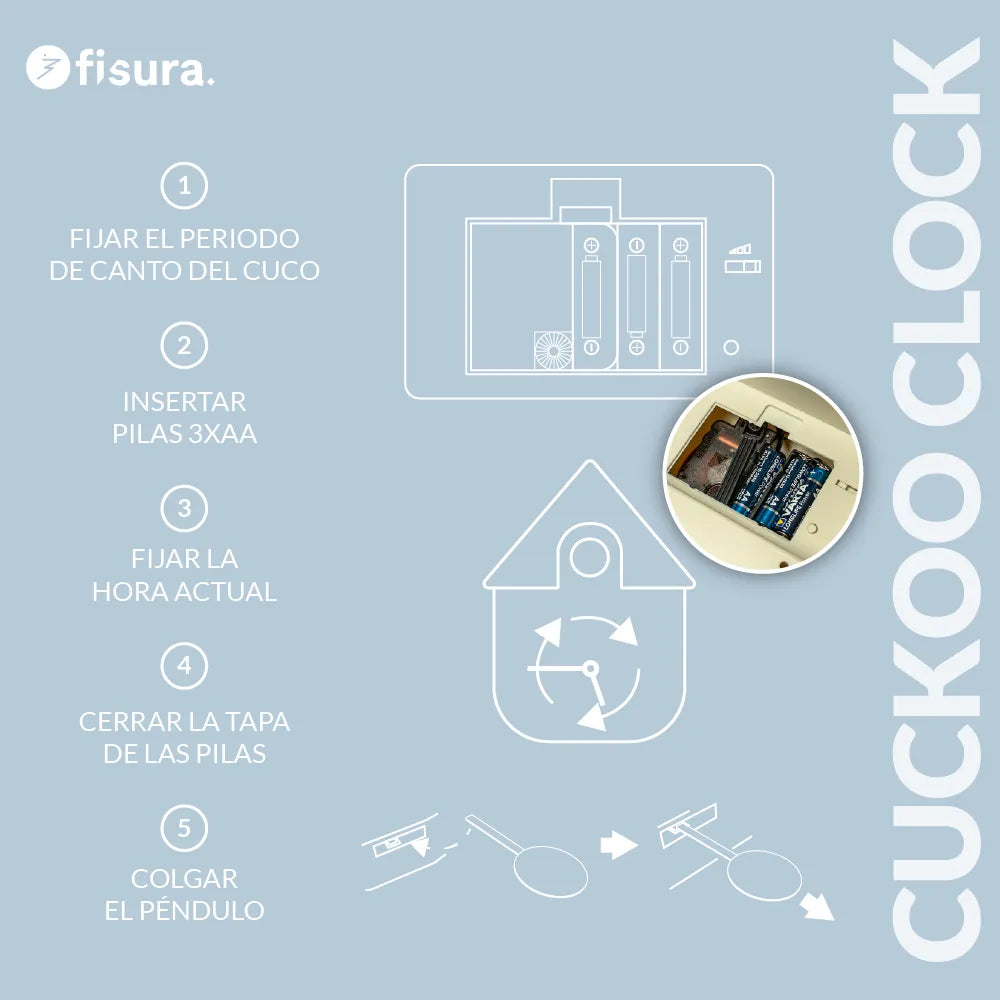 Relógio de parede FISURA Cukoo Clock - Blue