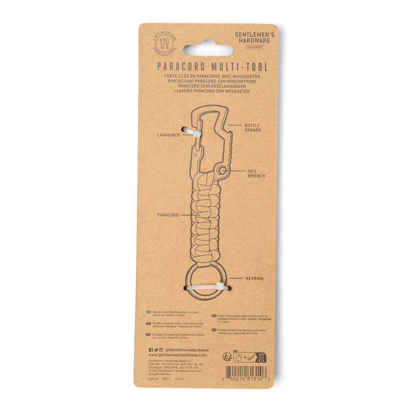 Porta-chaves GENTLEMEN´S Paracord Multi-Tool