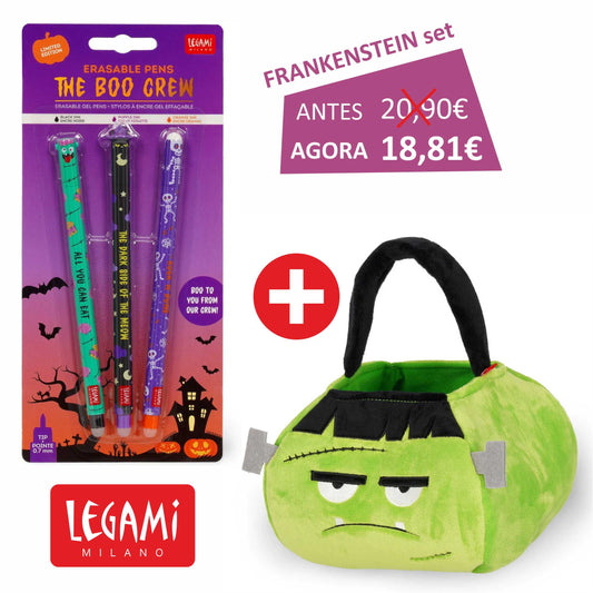 LEGAMI Halloween 2025 - Promoção Frankenstein Set + Canetas de Gel Apagáveis Legami Halloween "The Boo Crew"