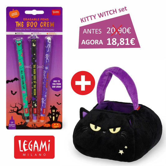 LEGAMI Halloween 2025 - Promoção Kitty Set + Canetas de Gel Apagáveis Legami Halloween "The Boo Crew"