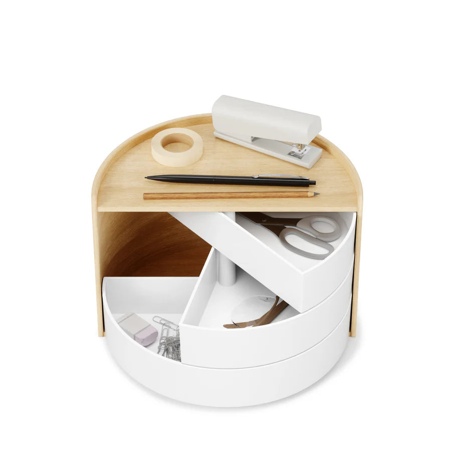 Porta-jóias UMBRA Moona Storage Box - White/Natural
