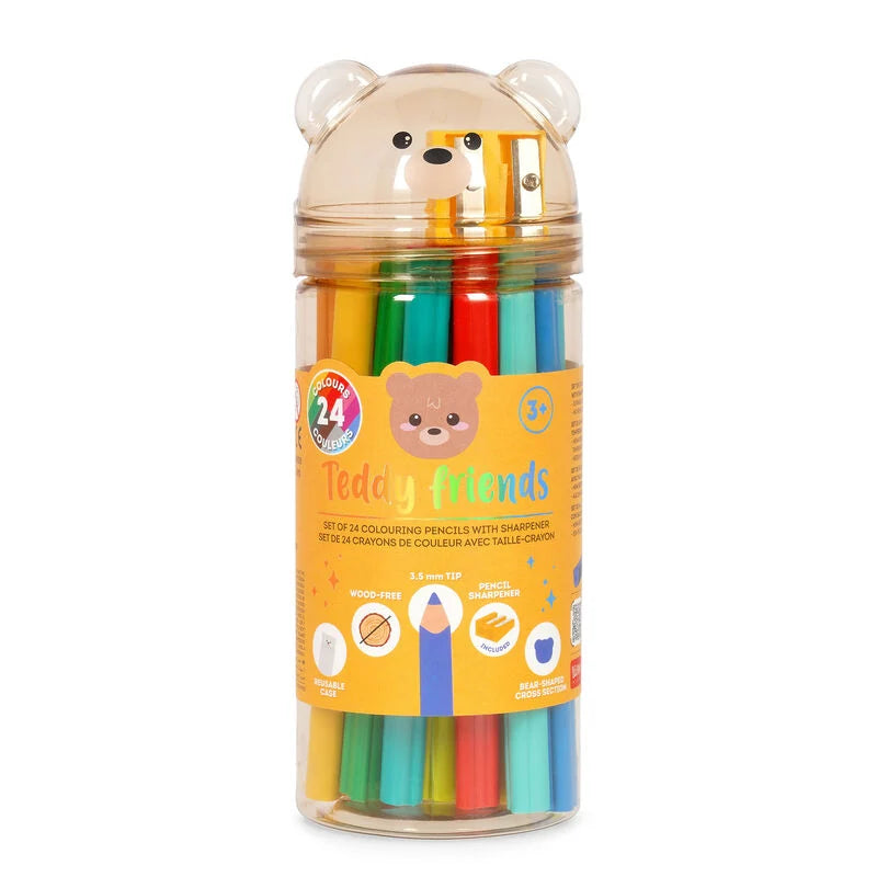Conj. Lápis Cor LEGAMI Teddy Friends - 24 Cores