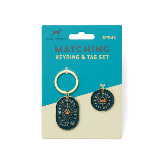 Porta-chaves WANDER Matching Keyring & Dog Tag Set