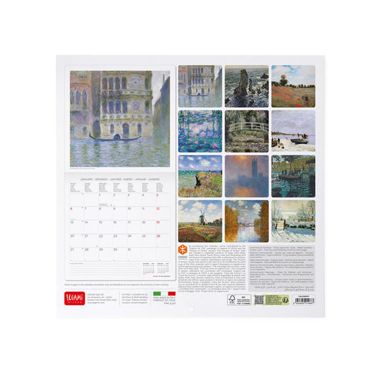 LEGAMI 2025 Wall Uncoated Calendar - 18x18 - Claude Monet