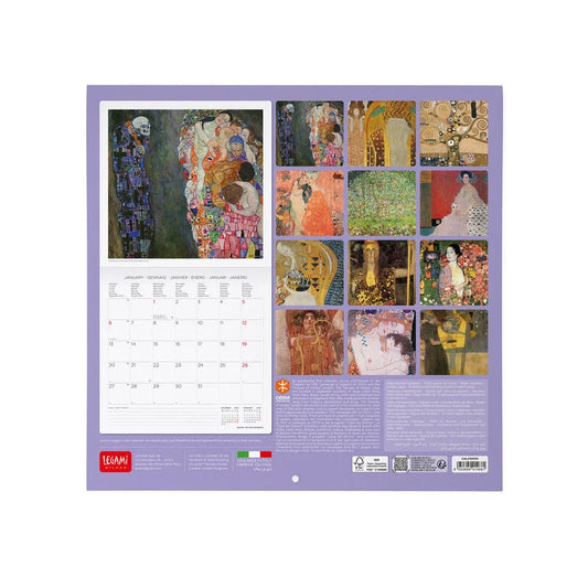 LEGAMI 2025 Wall Uncoated Calendar - 18x18 - Gustav Klimt