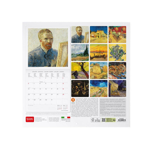 LEGAMI 2025 Wall Uncoated Calendar - 18x18 - Van Gogh
