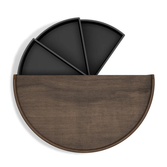 Porta-jóias UMBRA Moona Storage Box - Black/Walnut
