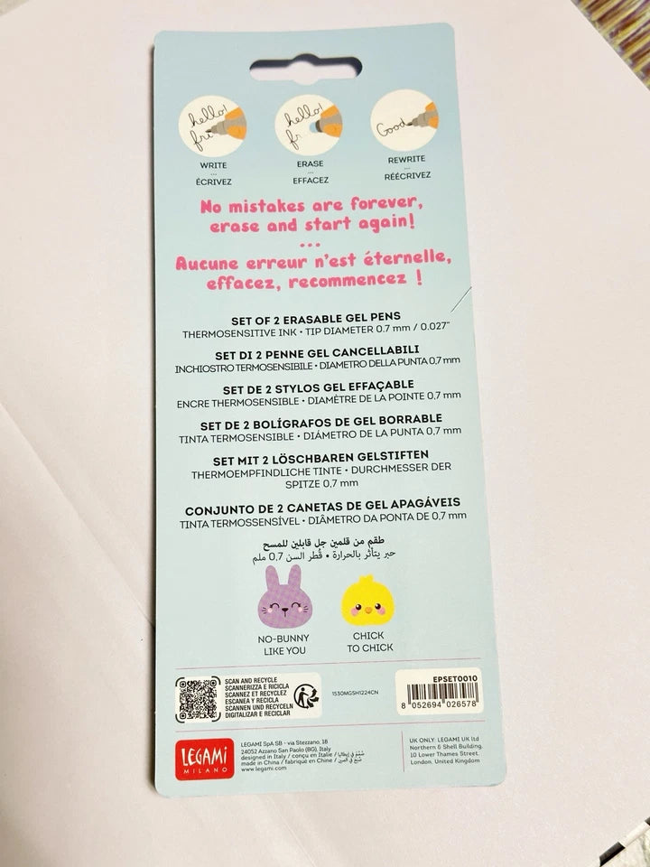 Conj. Esf. LEGAMI Erasable Pen - Hoppy Easter