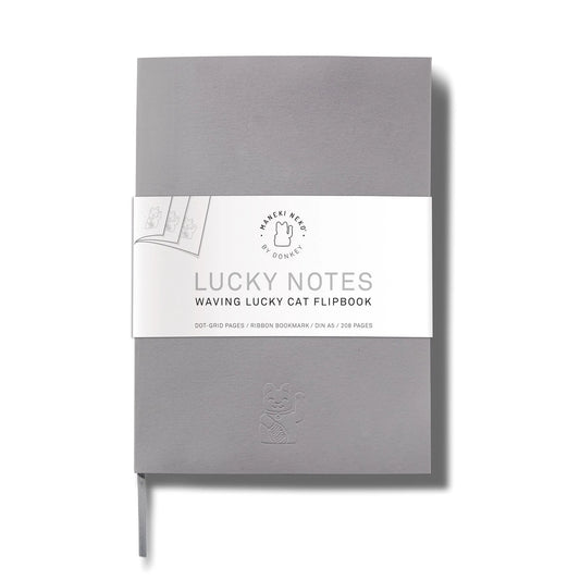 Bloco Gato da Sorte DONKEY Luck Cat Notes - A5 - Grey