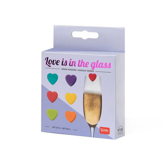 Marcadores de copos LEGAMI Drink Markers - 6 unid. - Heart