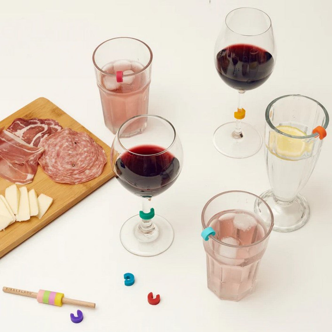 Marcadores de Copos KIKKERLAND Rainbow Wine Markers