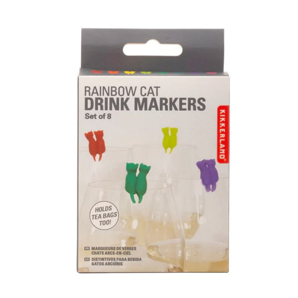 Marcadores de Copos KIKKERLAND Rainbow Cat Drink Markers