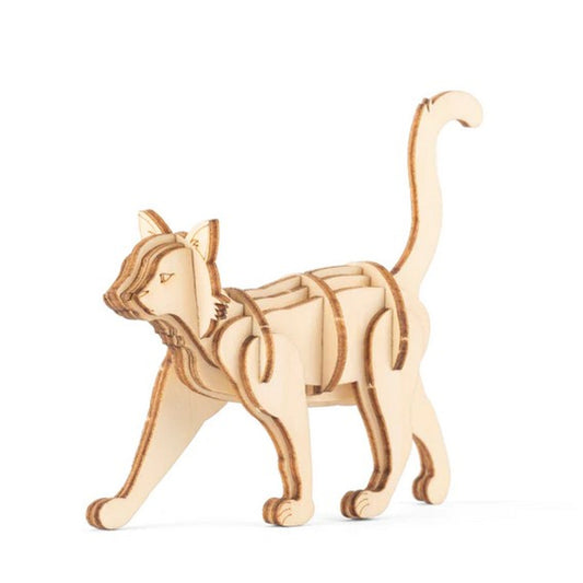 Jogo KIKKERLAND Mini 3D Woodn Puzzle - Cat