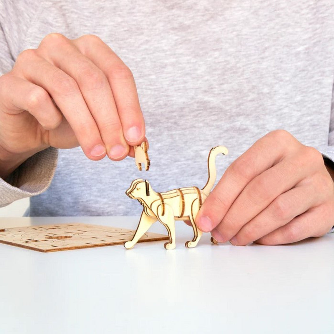 Jogo KIKKERLAND Mini 3D Woodn Puzzle - Cat