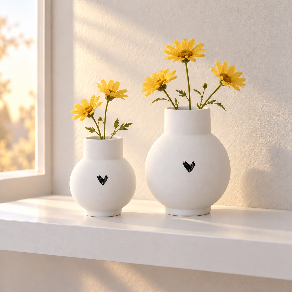 Vaso RADER Ballvase Love  - 13cm - Coração Prateado