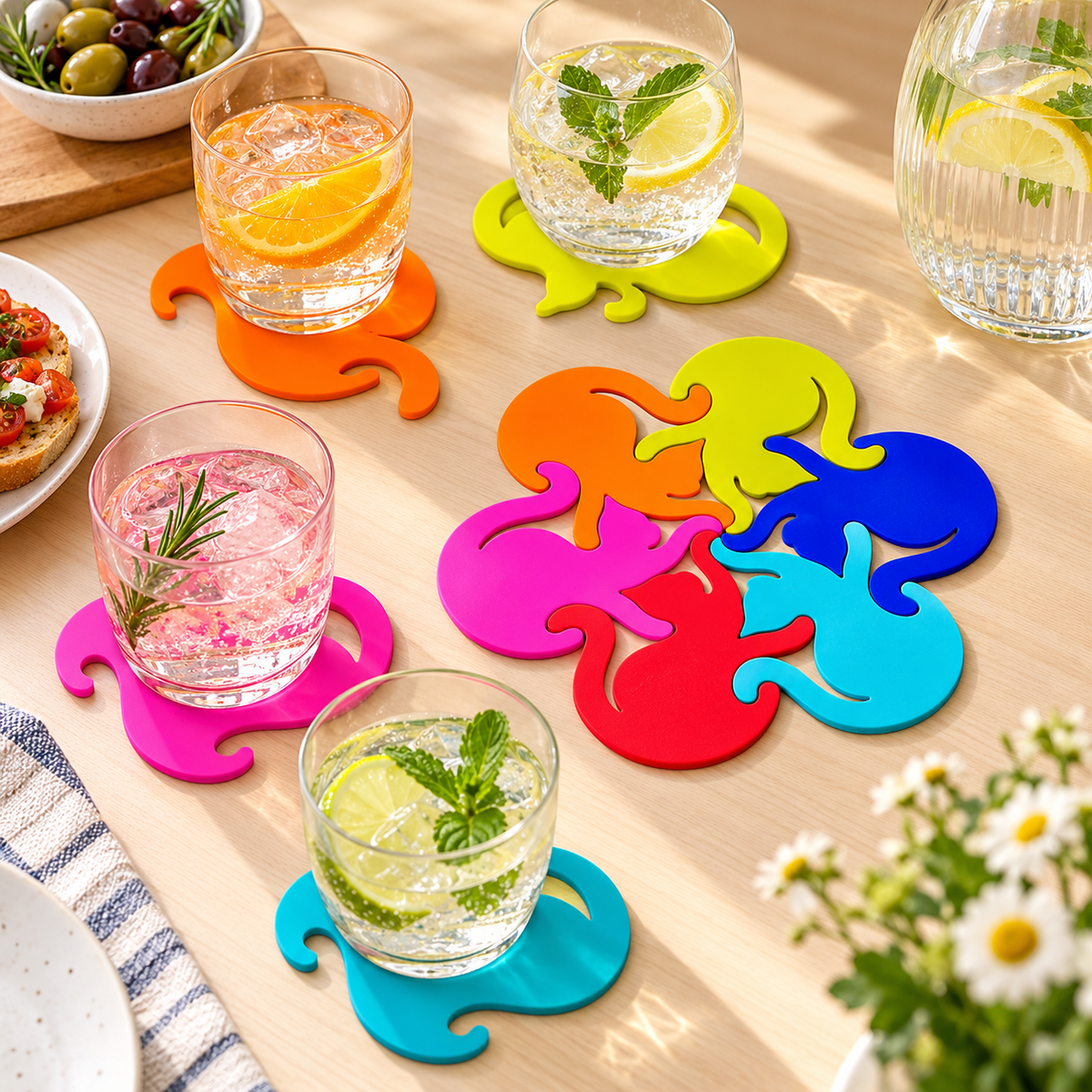 Bases de Copos e Tachos PYLONES Entrechats - 6 Gatos