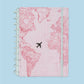 Cad. CI Especial Gocase - Grande - A4 - Mapa Mundi Pink