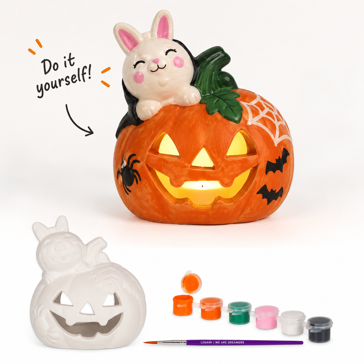 Kit de Pintura Decorativa LEGAMI  para o Halloween - Coelhinho
