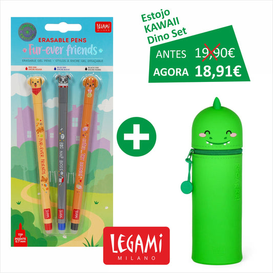 Fur-ever Friends + Estojo LEGAMI Kawaii - Dino SET