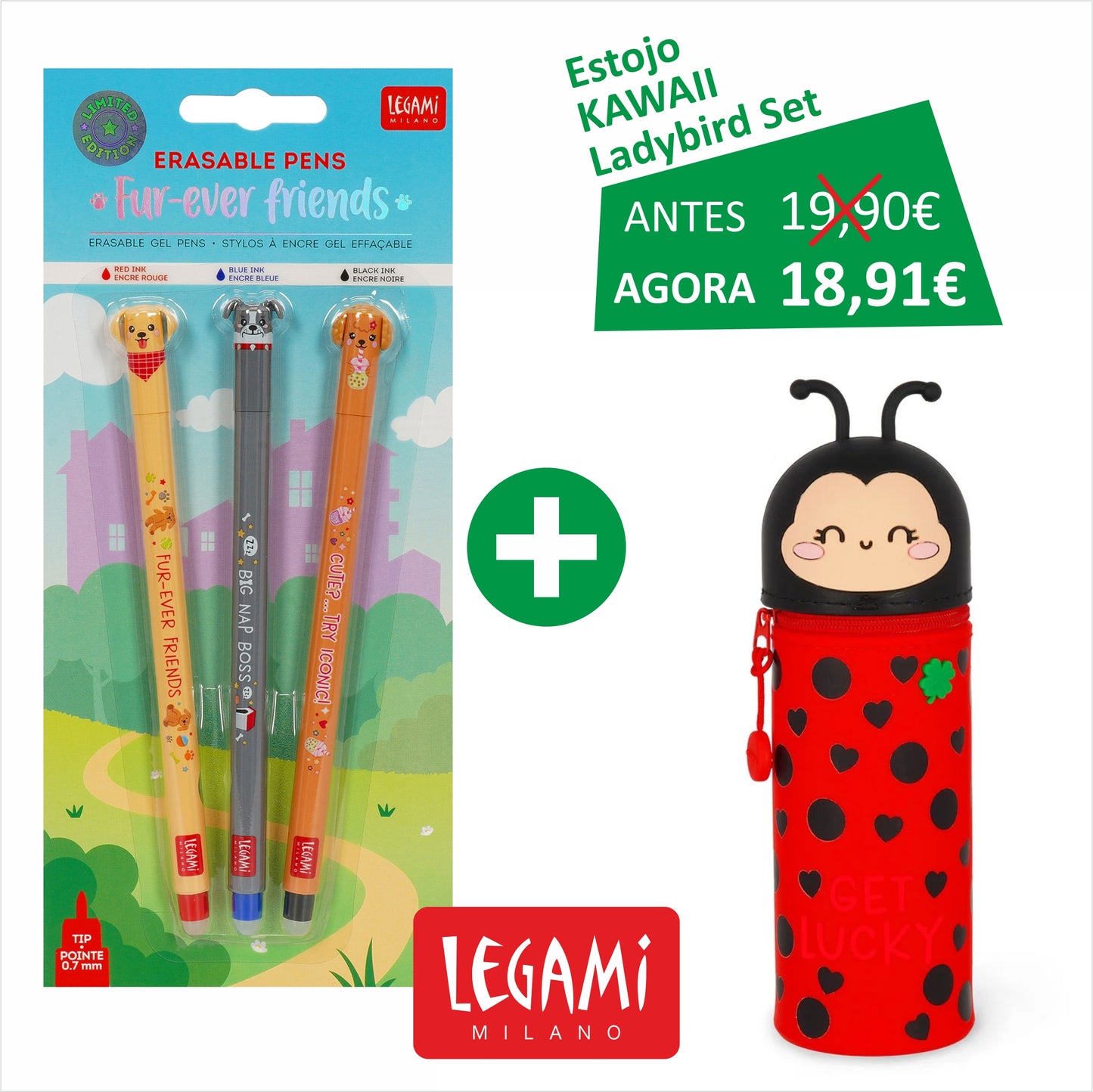 Fur-ever Friends + Estojo LEGAMI Kawaii - Ladybird SET