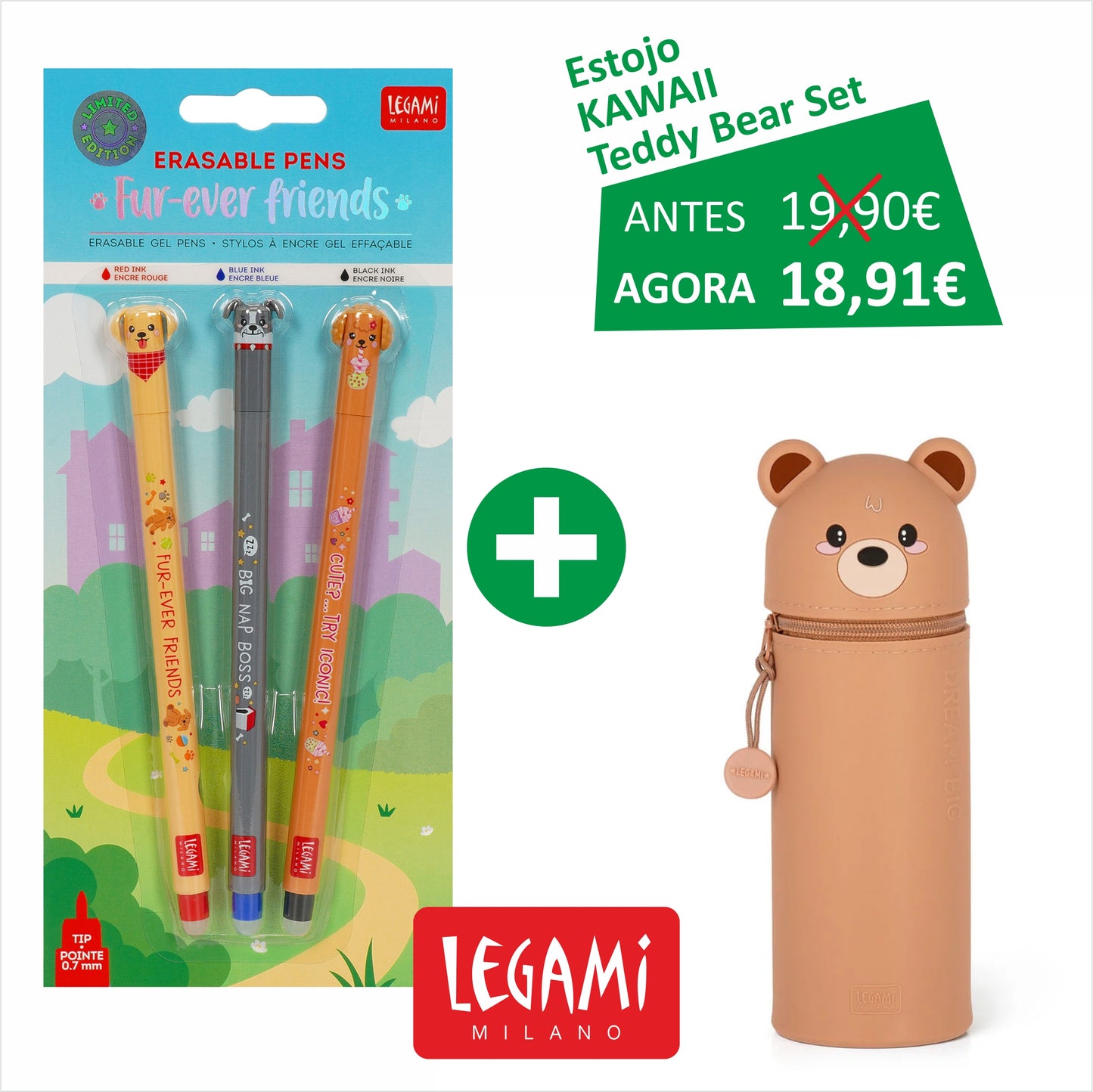 Fur-ever Friends + Estojo LEGAMI Kawaii - Teddy Bear SET