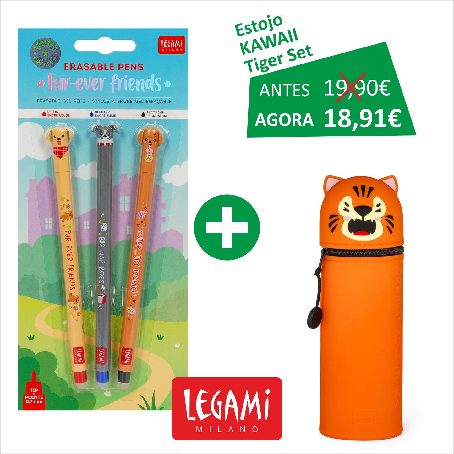 Fur-ever Friends + Estojo LEGAMI Kawaii - Tiger SET