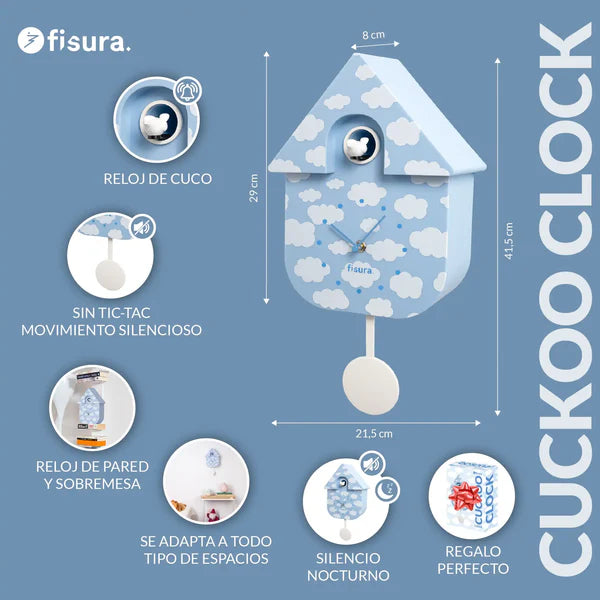 Relógio de parede FISURA Cukoo Clock - Clouds