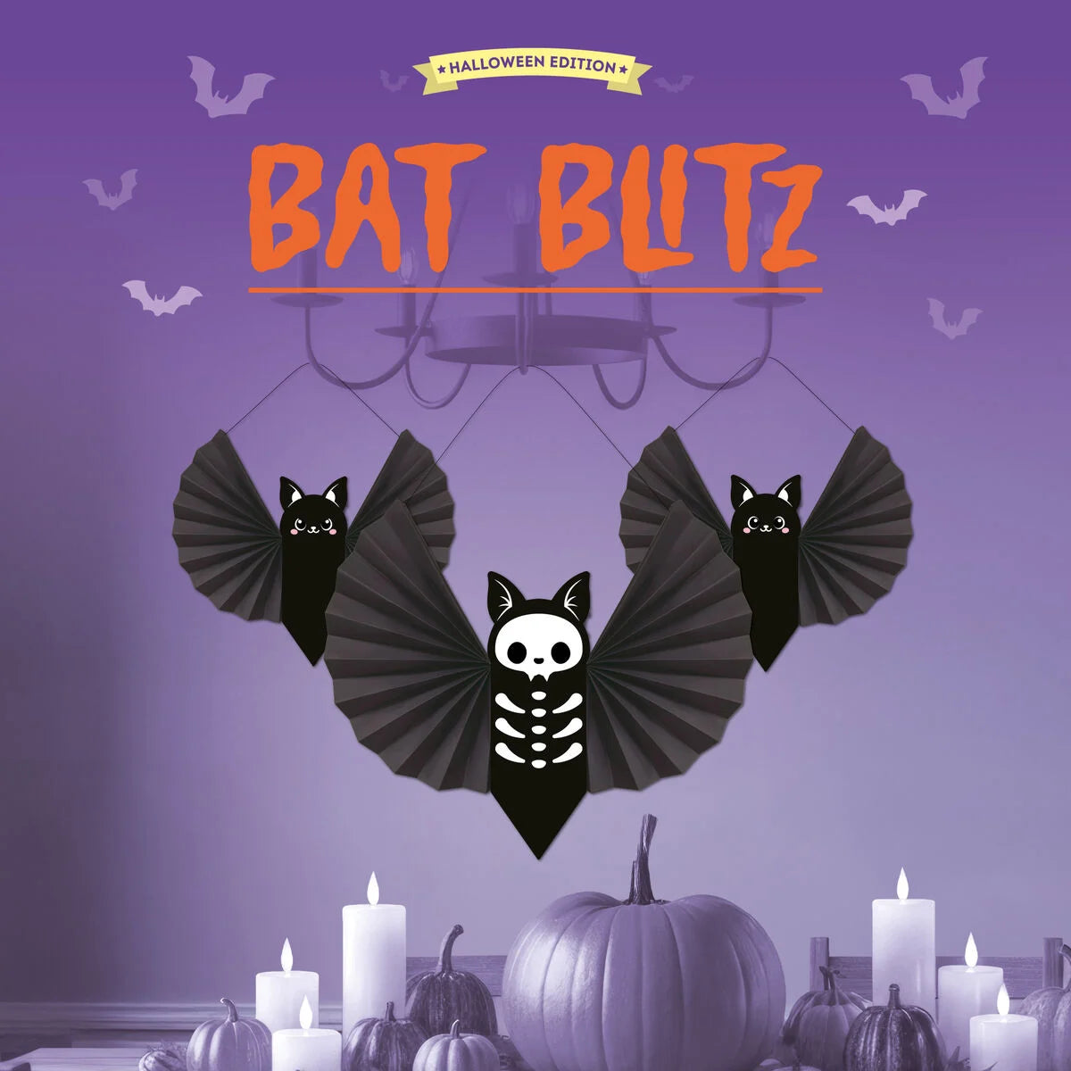 Conj. 3 enfeites de papel para pendurar LEGAMI  - Bat Blitz