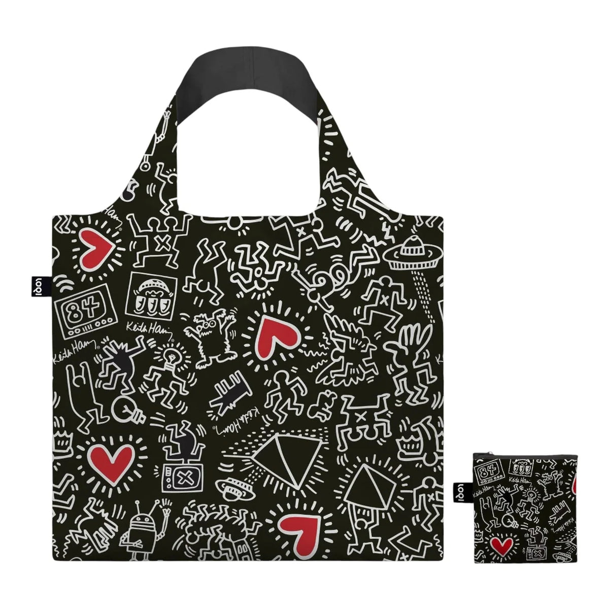 Saco LOQI Museum - Keith Haring - Black Pattern