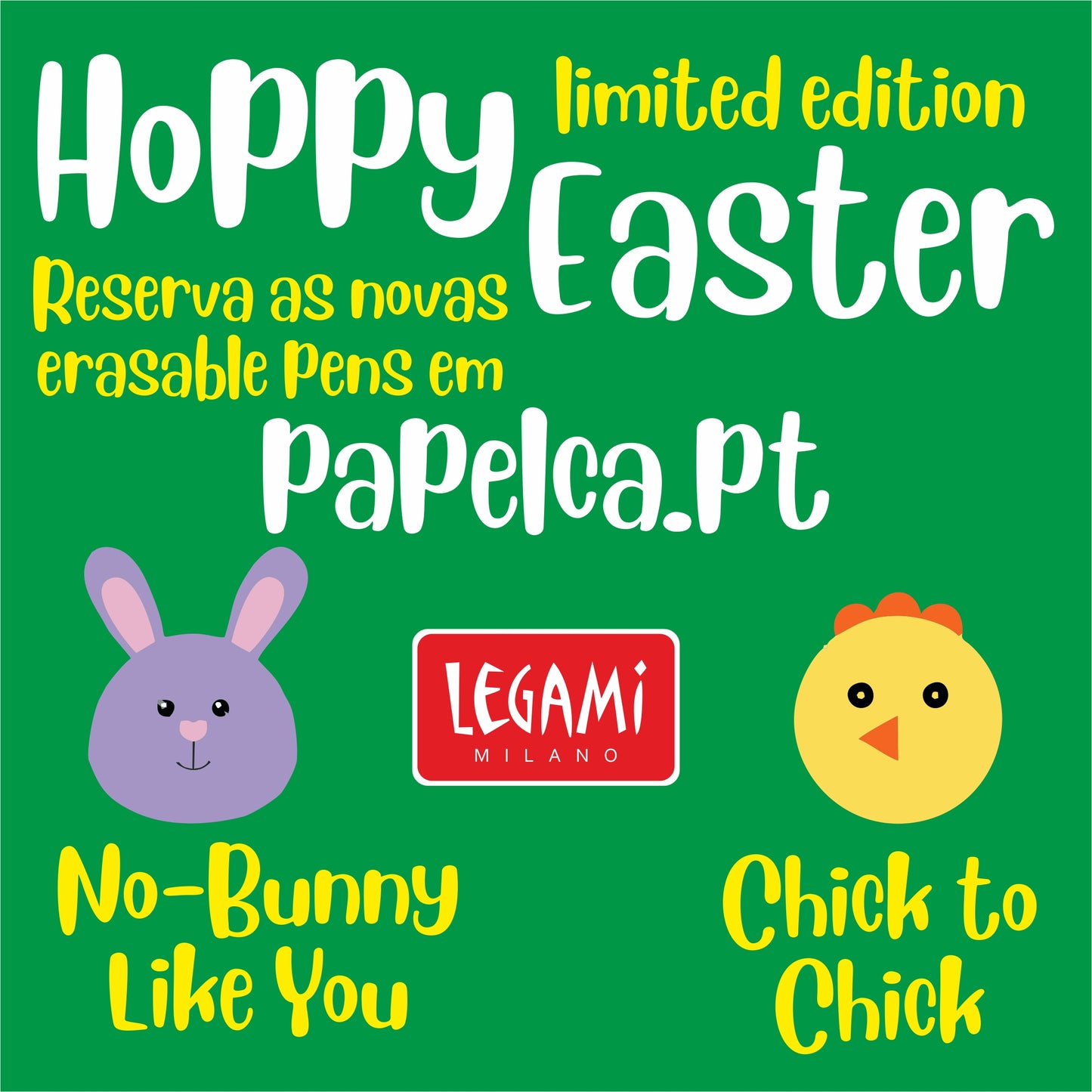 Conj. Esf. LEGAMI Erasable Pen - Hoppy Easter