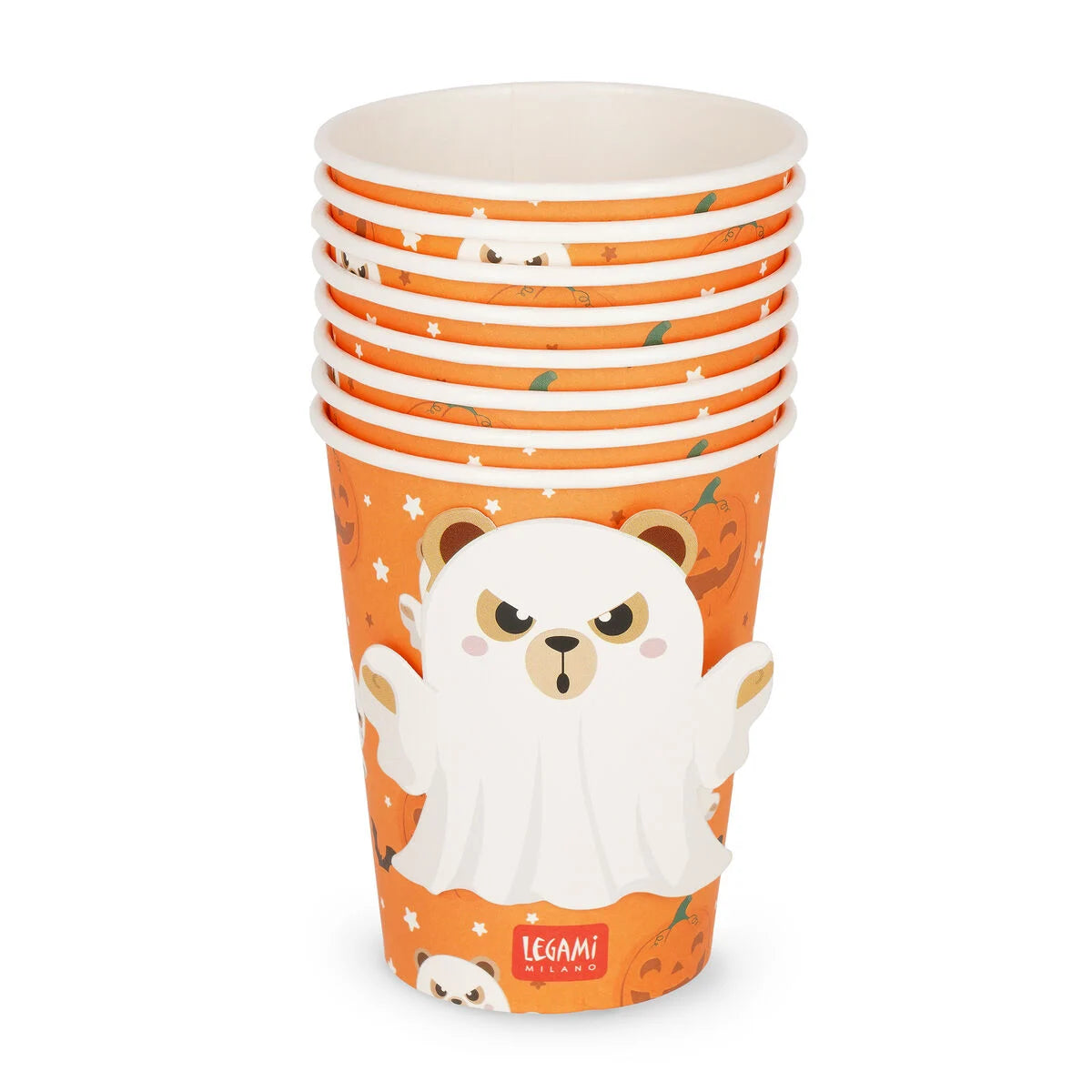 Conj. copos de papel boo appétit! LEGAMI  - ursinho fantasma - 260 ml