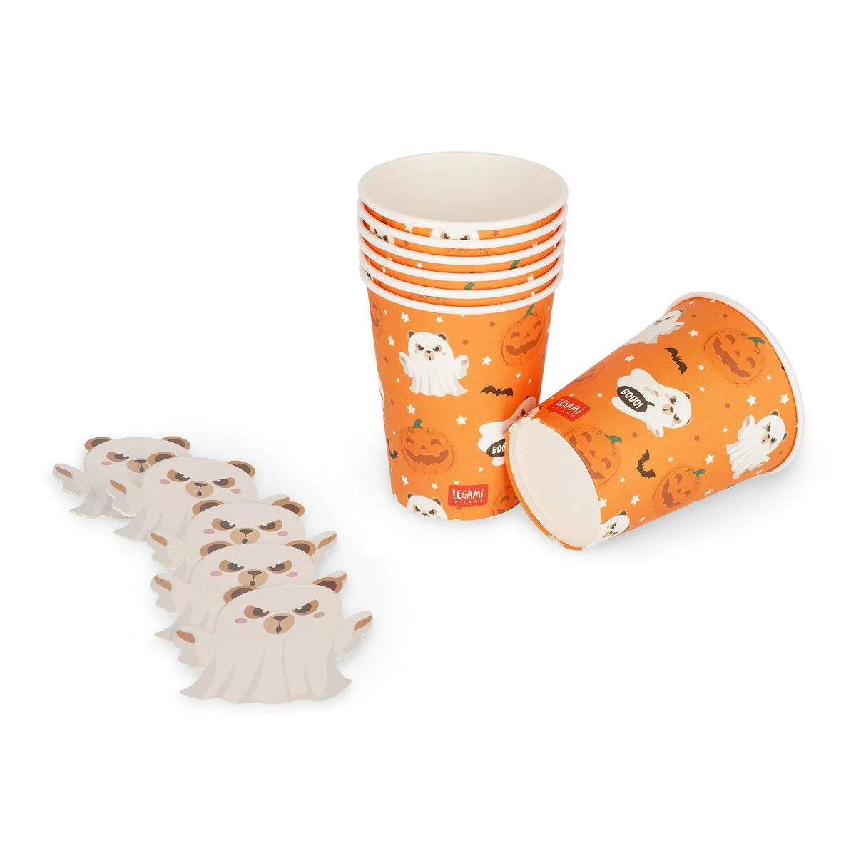 Conj. copos de papel boo appétit! LEGAMI  - ursinho fantasma - 260 ml