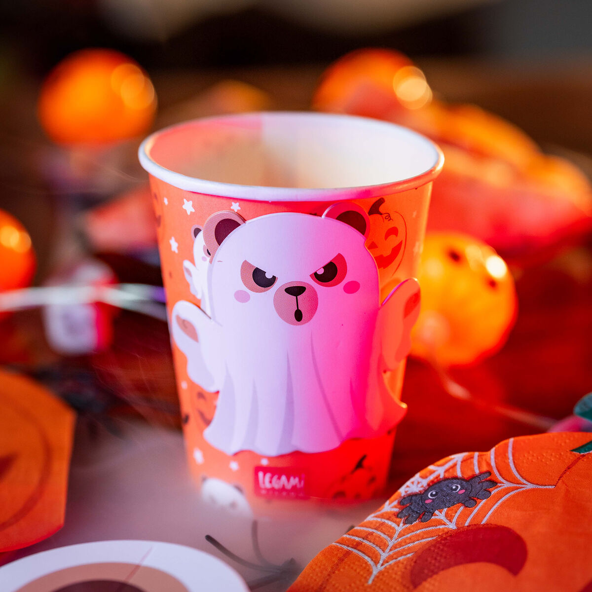 Conj. copos de papel boo appétit! LEGAMI  - ursinho fantasma - 260 ml