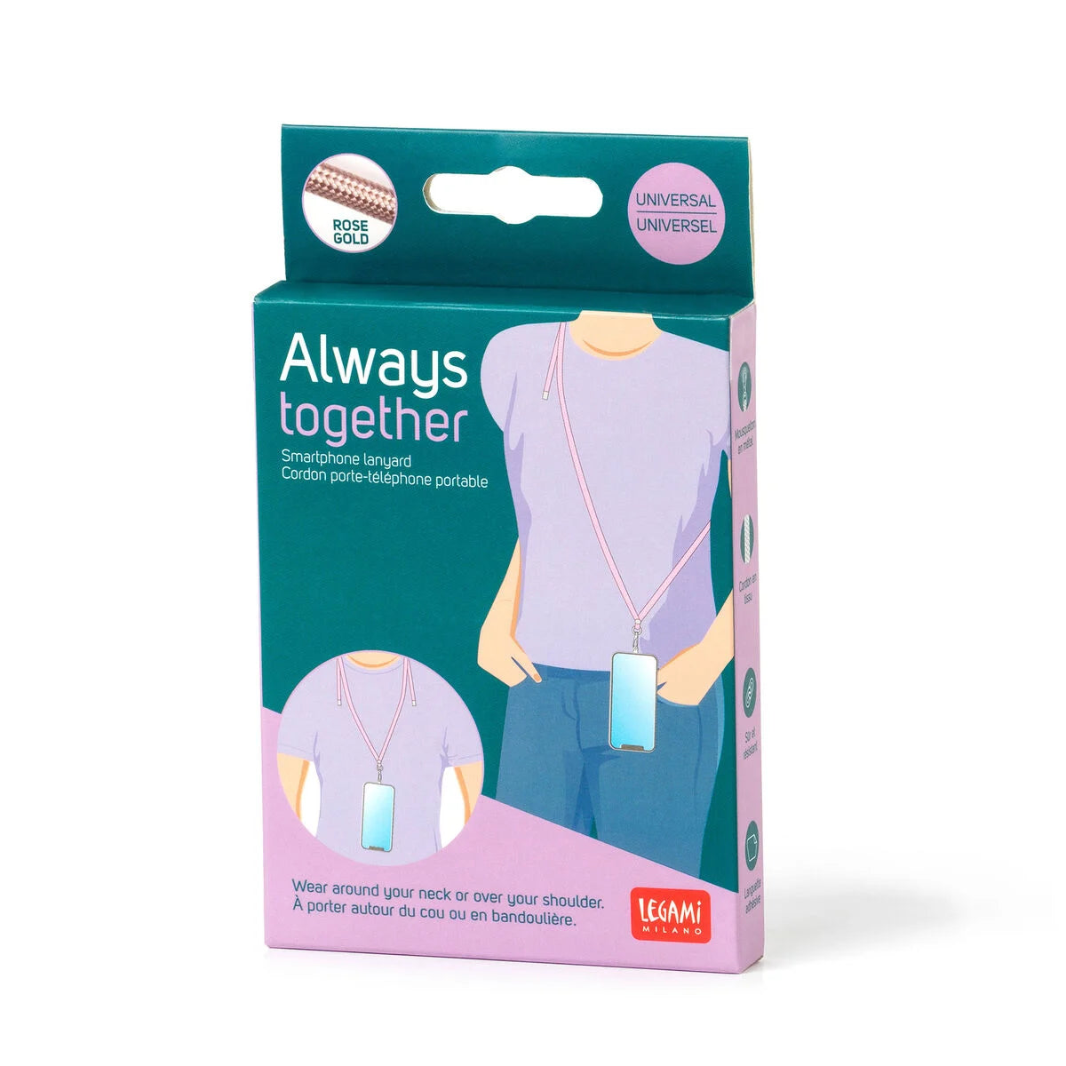 Bolsa p/ telemóvel LEGAMI Always Together - Rose Gold