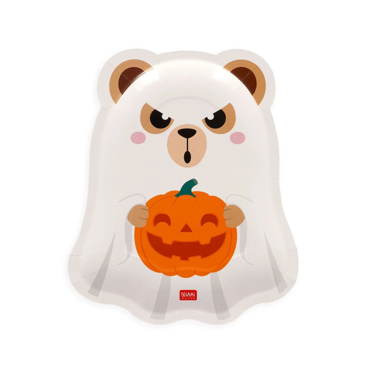 Conj. 8 pratos de papel  boo appétit! LEGAMI  - ursinho fantasma