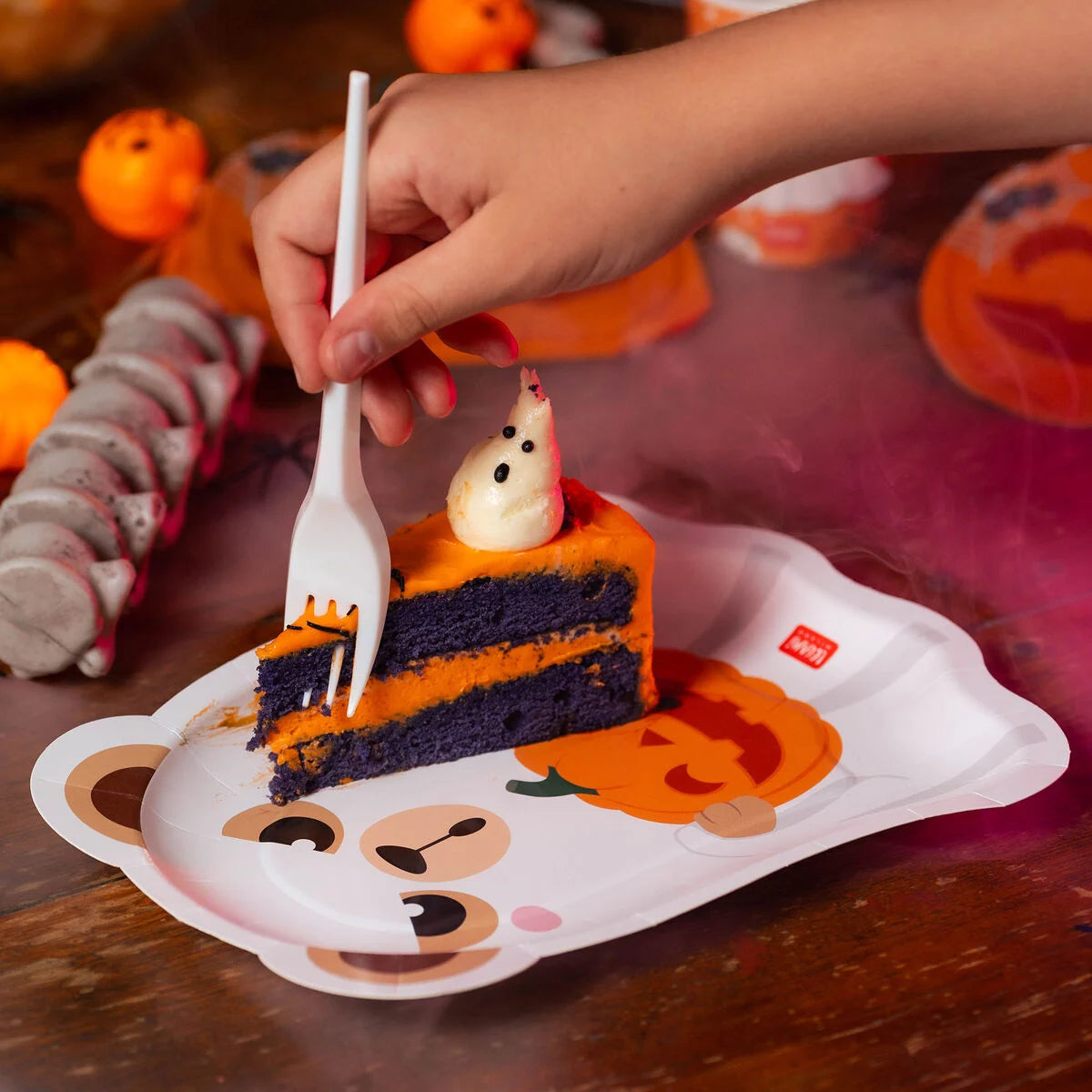 Conj. 8 pratos de papel  boo appétit! LEGAMI  - ursinho fantasma