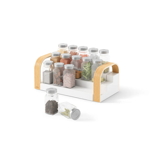 Organizador UMBRA Bellwood -Prateleira de especiarias de 3 níveis- White/Natura