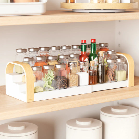 Organizador UMBRA Bellwood -Prateleira de especiarias de 3 níveis- White/Natura