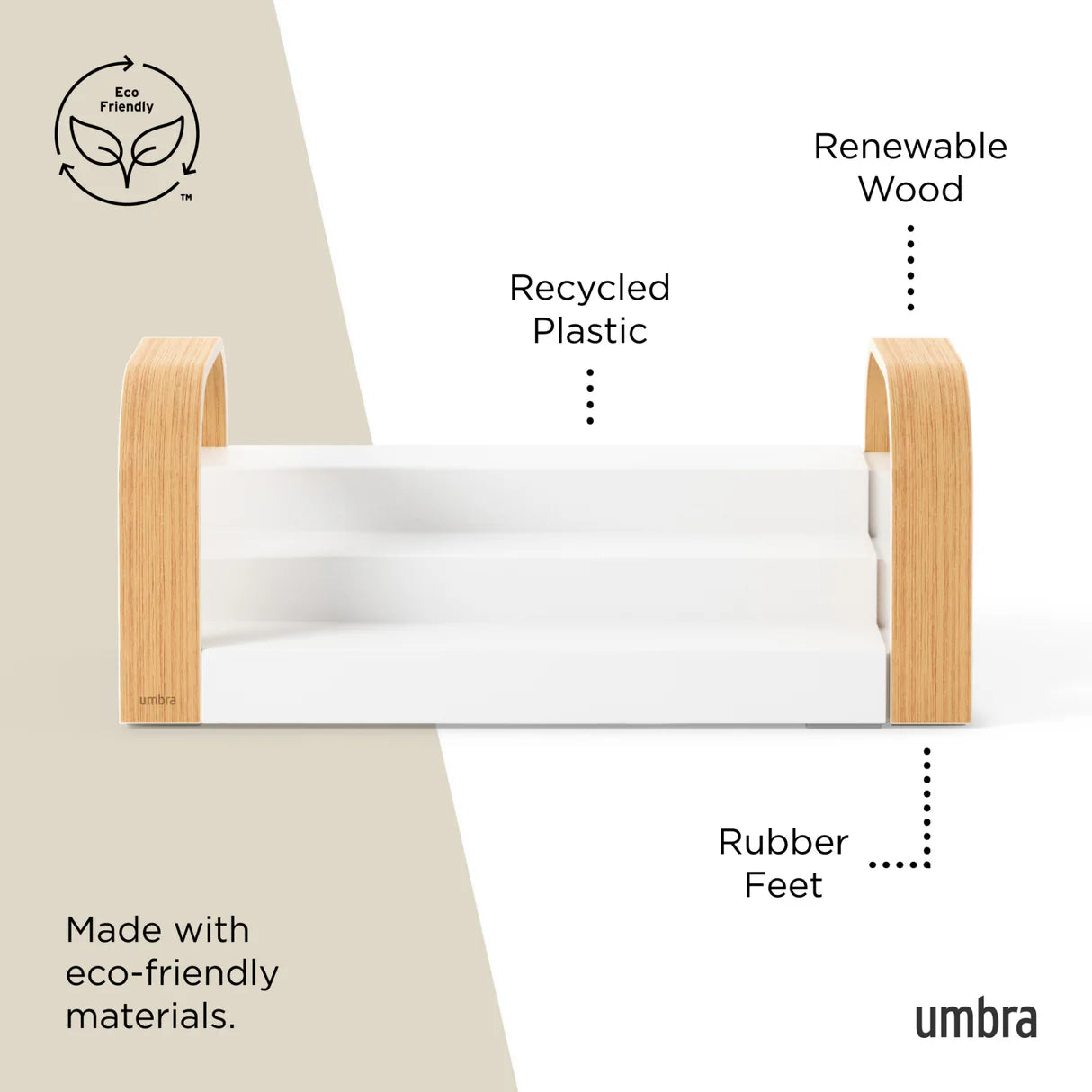 Organizador UMBRA Bellwood -Prateleira de especiarias de 3 níveis- White/Natura