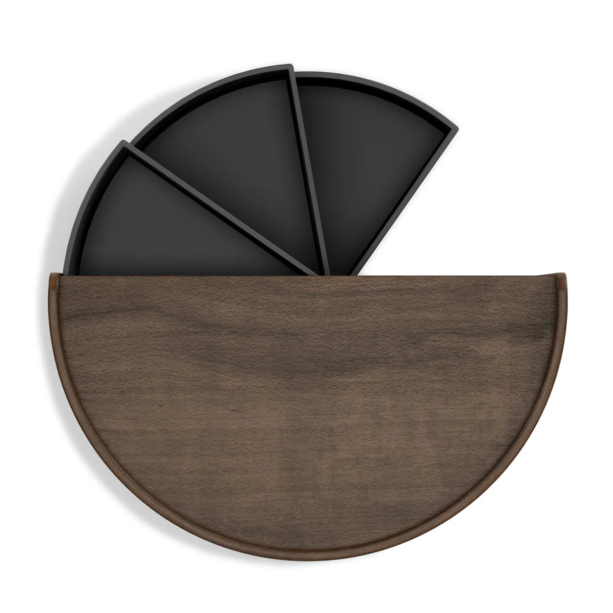 Porta-jóias UMBRA Moona Storage Box - Black/Walnut