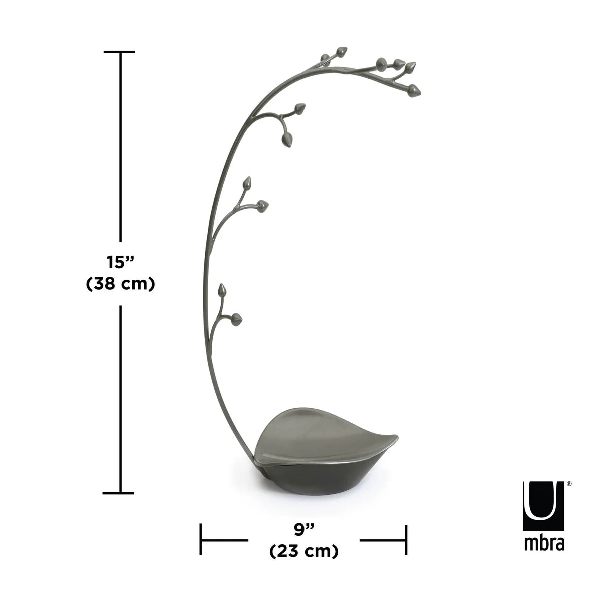 Porta-jóias UMBRA Orchid - 38x22x13 - Gun Metal