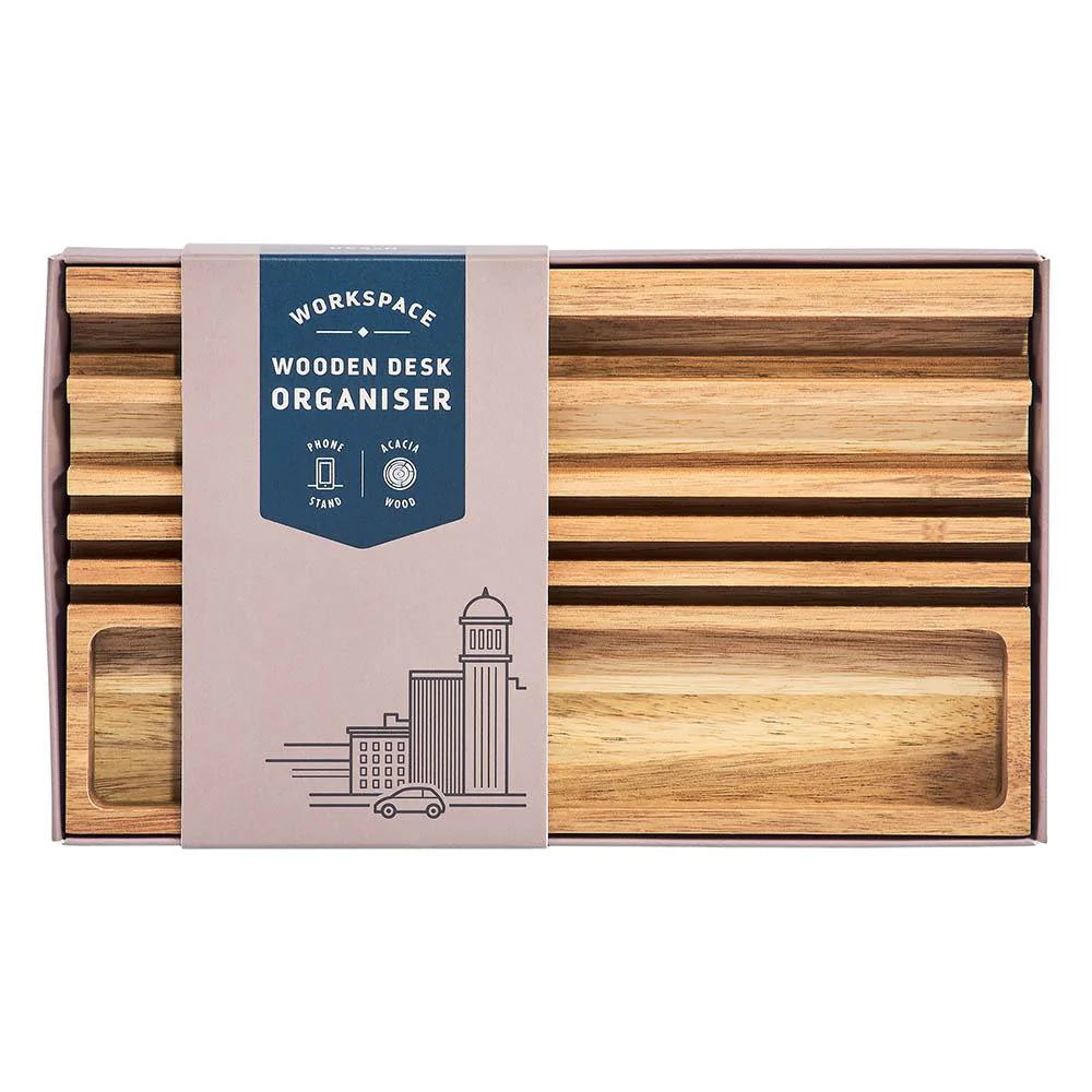 Base GENTLEMEN´S Wooden Desk Organiser with Phone Stand