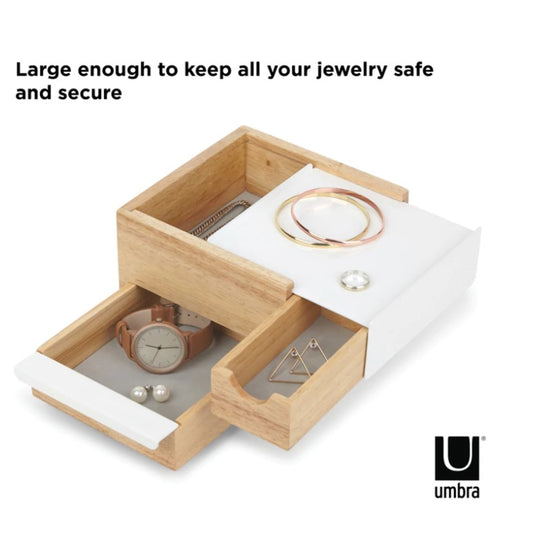 Porta-Joias UMBRA Stowit - Mini Jewelry Box - White/Natural